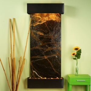 Inspiration Falls Wall Fountain in Rainforest Green - Square Trim 