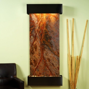 Inspiration Falls Rainforest Brown Wall Fountain - Square Trim 