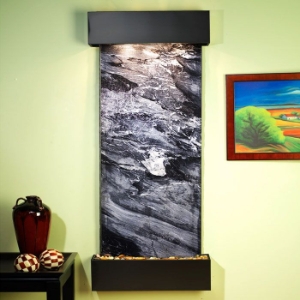 Inspiration Falls Square Trim Frame Wall Fountain - Black Spider 
