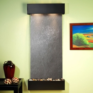 Inspiration Falls Black Featherstone Wall Fountain - Square Trim 