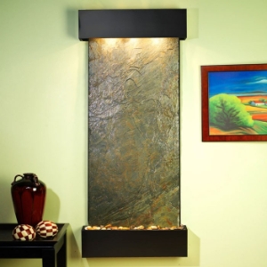 Inspiration Falls Green Featherstone Wall Fountain - Square Trim 