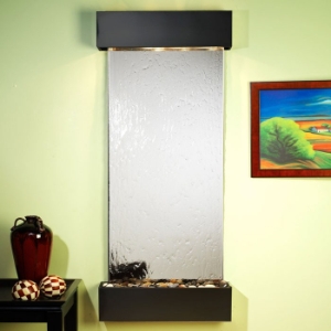 Inspiration Falls Silver Mirror Wall Fountain - Square Trim 