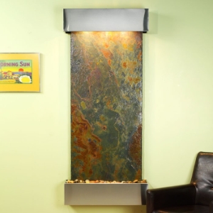 Inspiration Falls Rajah Slate Wall Fountain with Stainless Steel Frame 