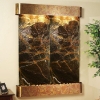 Majestic River Round Trim Copper Frame Wall Fountain - Rainforest Green 