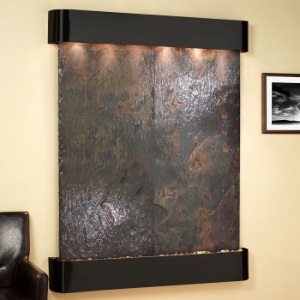 Majestic River Rajah Slate Wall Fountain - Blackened Copper Frame 
