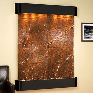 Majestic River Rainforest Brown Wall Fountain - Blackened Copper Frame 