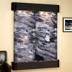 Majestic River Black Spider Wall Fountain - Blackened Copper Frame 