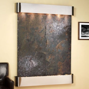 Majestic River Round Trim Frame Wall Fountain - Rajah Slate 