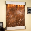 Majestic River Round Trim Frame Wall Fountain in Rainforest Brown 