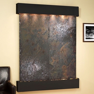 Majestic River Square Trim Frame Wall Fountain in Rajah Slate 
