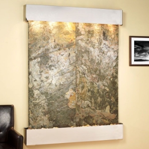 Majestic River Green Slate Wall Fountain - Square Trim 
