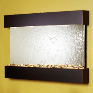 Reflection Creek Blackened Copper Frame Wall Fountain in Silver Mirror 