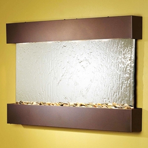 Reflection Creek Silver Mirror Wall Fountain with Bronze Frame 