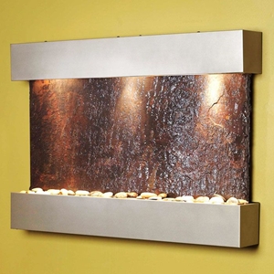 Reflection Creek Silver Metallic Frame Wall Fountain - Rajah Slate 