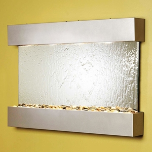 Reflection Creek Silver Metallic Frame Wall Fountain - Silver Mirror 