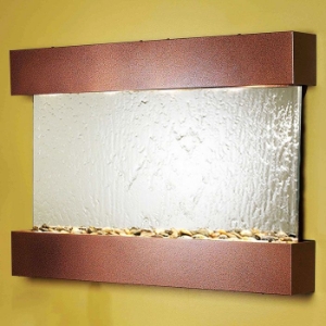 Reflection Creek Silver Mirror Wall Fountain - Copper Vein Frame 