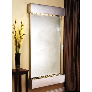 Summit Falls Silver Mirror Wall Fountain with Stainless Steel Frame 