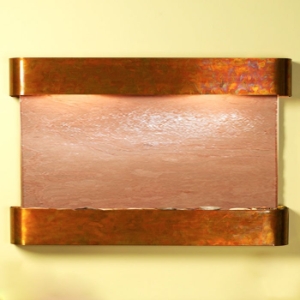 Sunrise Springs Wall Fountain with Round Trim Copper Frame - Terra Red Featherstone 