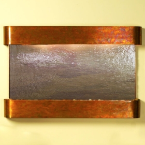 Sunrise Springs Rajah Featherstone Wall Fountain - Round Trim Copper Frame 