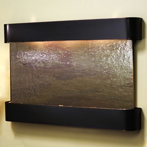 Sunrise Springs Rajah Featherstone Wall Fountain - Blackened Copper Frame 