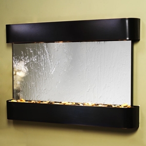 Sunrise Springs Silver Mirror Wall Fountain with Blackened Copper Frame 
