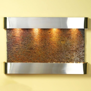 Sunrise Springs Round Trim Wall Fountain in Rajah Slate 