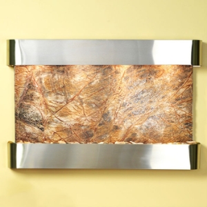 Sunrise Springs Round Trim Wall Fountain in Rainforest Brown 