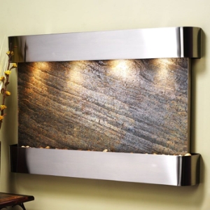 Sunrise Springs Green Featherstone Wall Fountain - Round Trim 