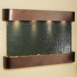 Sunrise Springs Black Slate Wall Fountain with Copper Vein Frame 