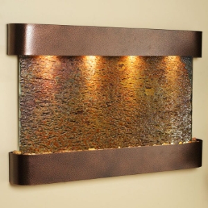 Sunrise Springs Copper Vein Frame Wall Fountain in Rajah Slate 