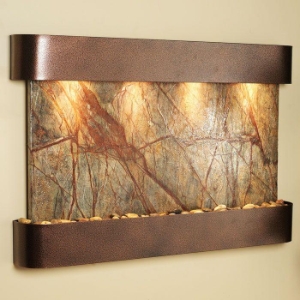 Sunrise Springs Rainforest Green Wall Fountain - Copper Vein Frame 