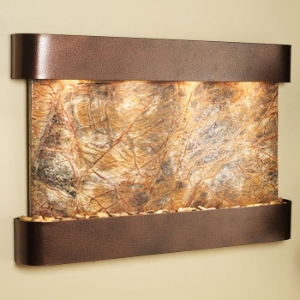 Sunrise Springs Copper Vein Frame Wall Fountain in Rainforest Brown 