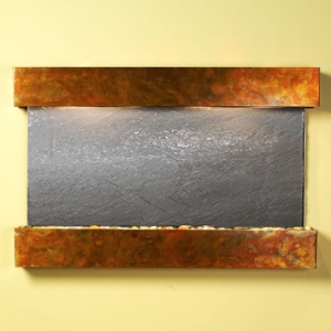 Sunrise Springs Black Featherstone Wall Fountain - Square Edge Copper Frame 