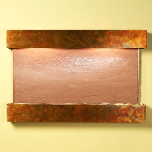 Sunrise Springs Wall Fountain with Square Edge Copper Frame - Terra Red Featherstone 