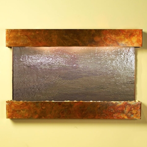 Sunrise Springs Rajah Featherstone Wall Fountain - Square Edge Copper Frame 