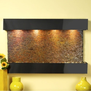 Sunrise Springs Square Trim Wall Fountain in Rajah Slate 
