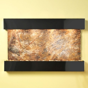 Sunrise Springs Square Trim Wall Fountain in Rainforest Brown 