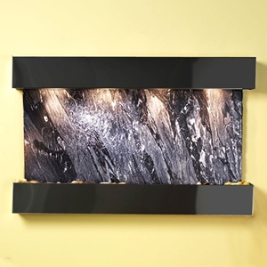 Sunrise Springs Wall Fountain in Black Spider Marble - Square Trim 