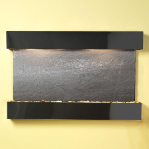Sunrise Springs Black Featherstone Wall Fountain - Square Trim 
