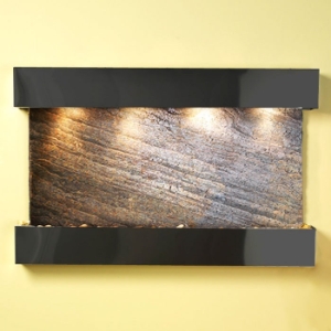Sunrise Springs Green Featherstone Wall Fountain - Square Trim 