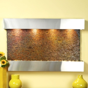 Sunrise Springs Stainless Steel Frame Wall Fountain in Rajah Slate 