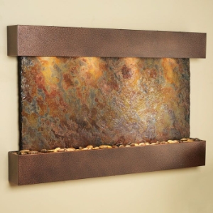 Sunrise Springs Square Edge Copper Vein Frame Wall Fountain in Rajah Slate 