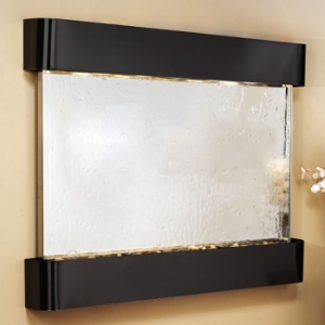 Teton Falls Blackened Copper Frame Wall Fountain in Silver Mirror 
