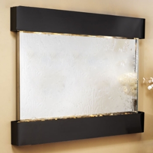Teton Falls Square Edge Wall Fountain in Silver Mirror 
