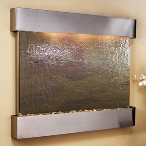 Teton Falls Stainless Steel Frame Wall Fountain in Rajah Featherstone 