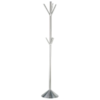 Pegs Coat Rack in Satin Steel