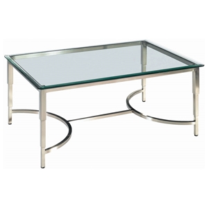 Sheila Contemporary Cocktail Table - Stainless Steel, Glass Top 