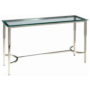 Sheila Contemporary Console Table - Stainless Steel, Glass Top 