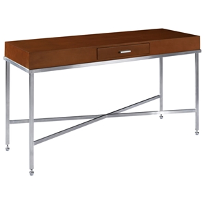 Galleria Console Table - Stainless Steel Base, Latte on Birch Top 