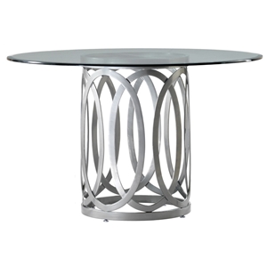 Alchemy Contemporary Dining Table - 42 Round Glass Top 